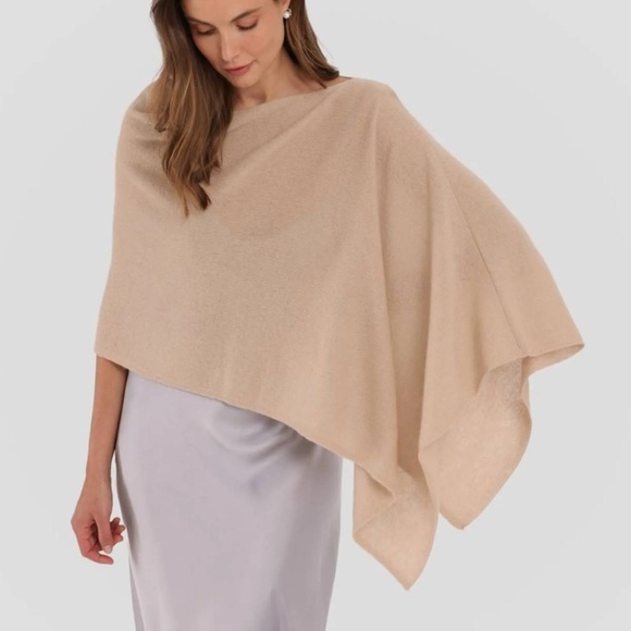 Cashmere Topper Poncho / Scarf - lime green (OS) - Picture 3 of 6